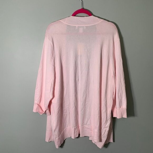 NEW CJ Banks pink elbow sleeve open front lightweight stretch cardigan sweater - Picture 8 of 10